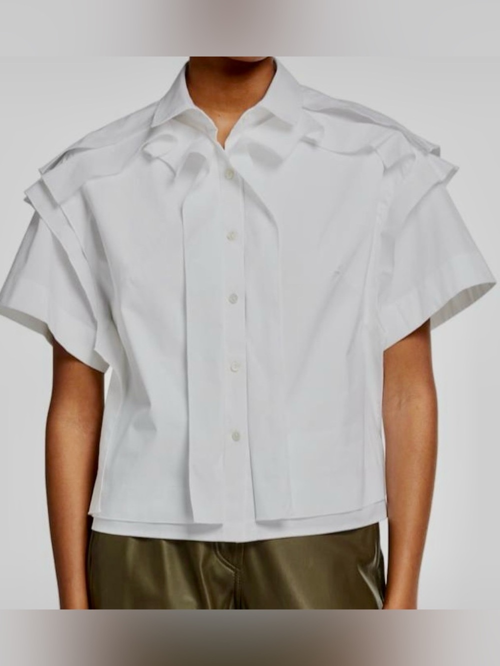 Palmer Harding Off-White Architectural Cotton Poplin Blouse